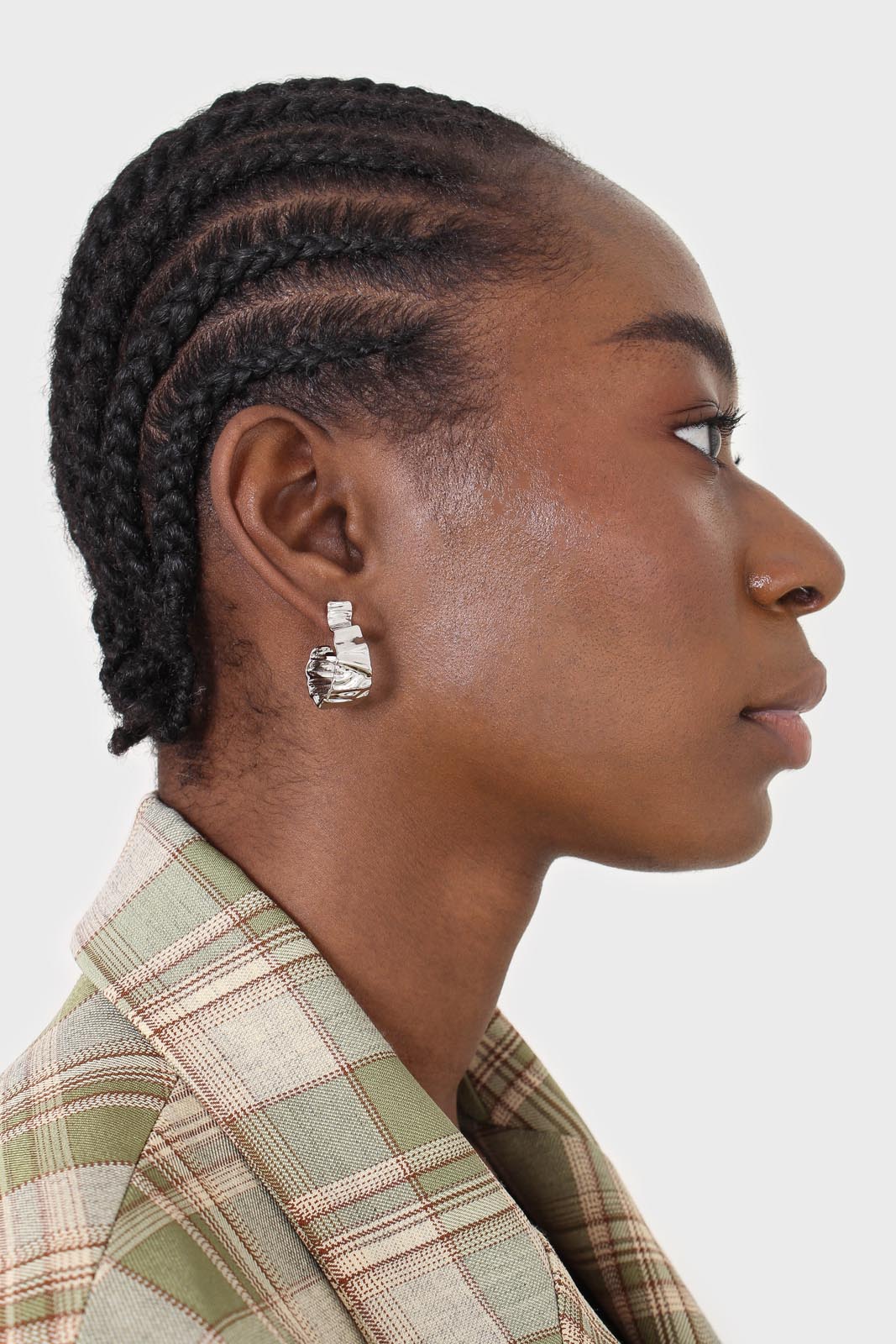 Silver rough texture earrings