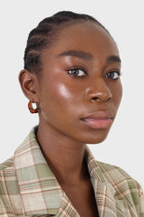Gold and tortoise stud hoop earrings