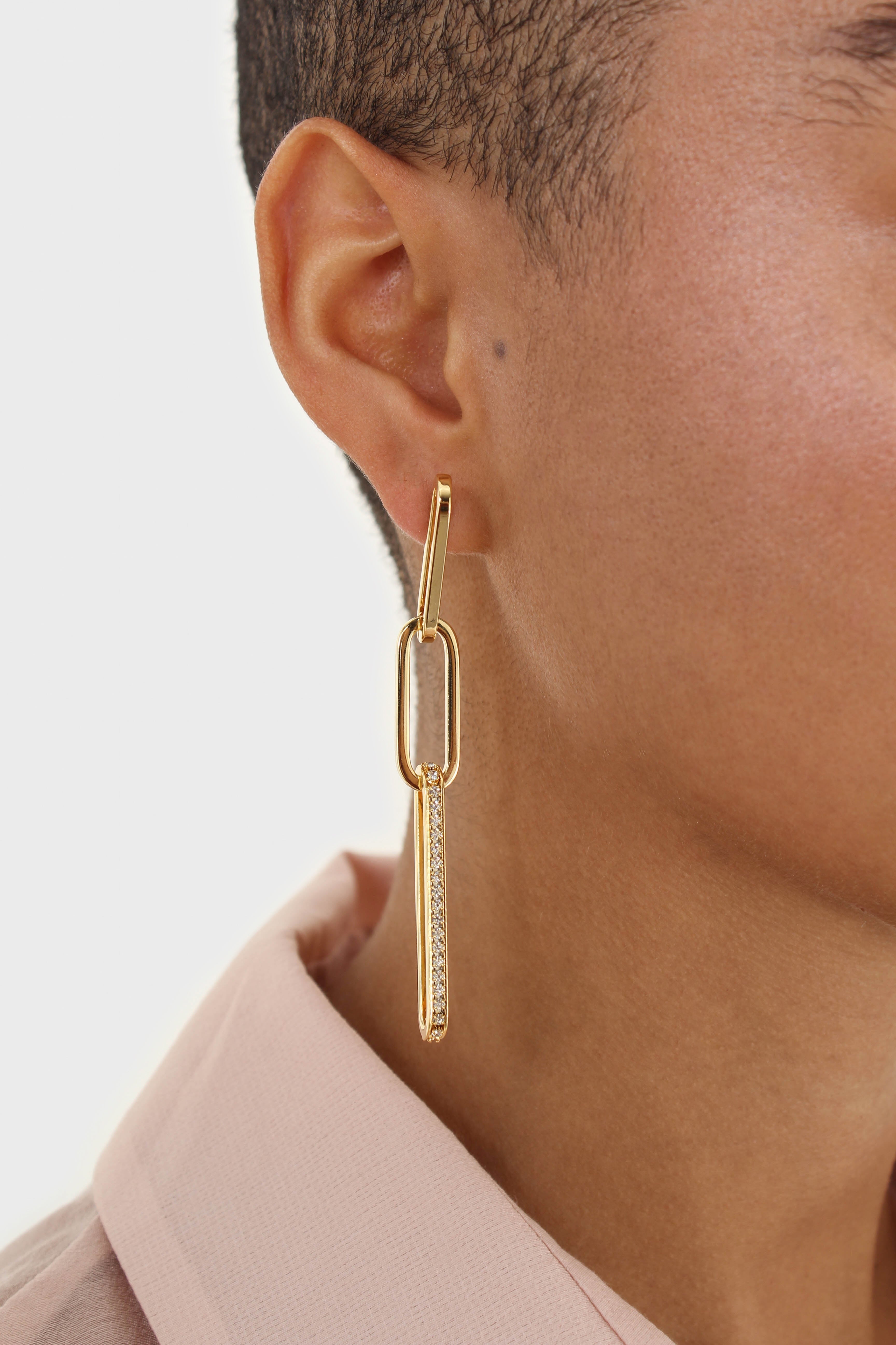 Gold diamante chainlinks earrings