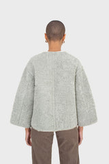 Mint oversized pocket teddy jacket