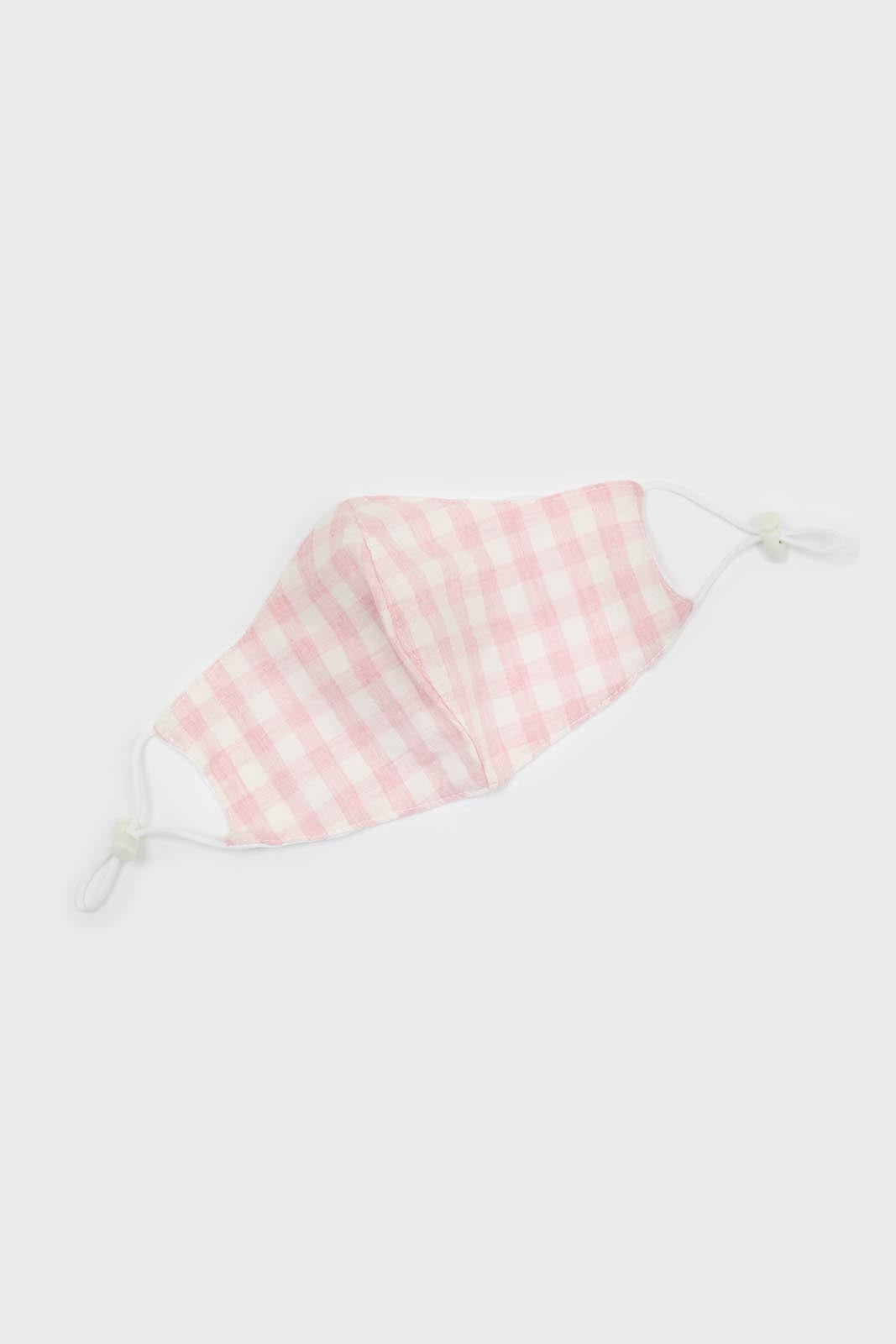 Pink gingham face mask