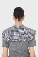 Black and white gingham detachable collar