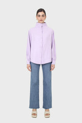 Lilac mock neck collar shirt