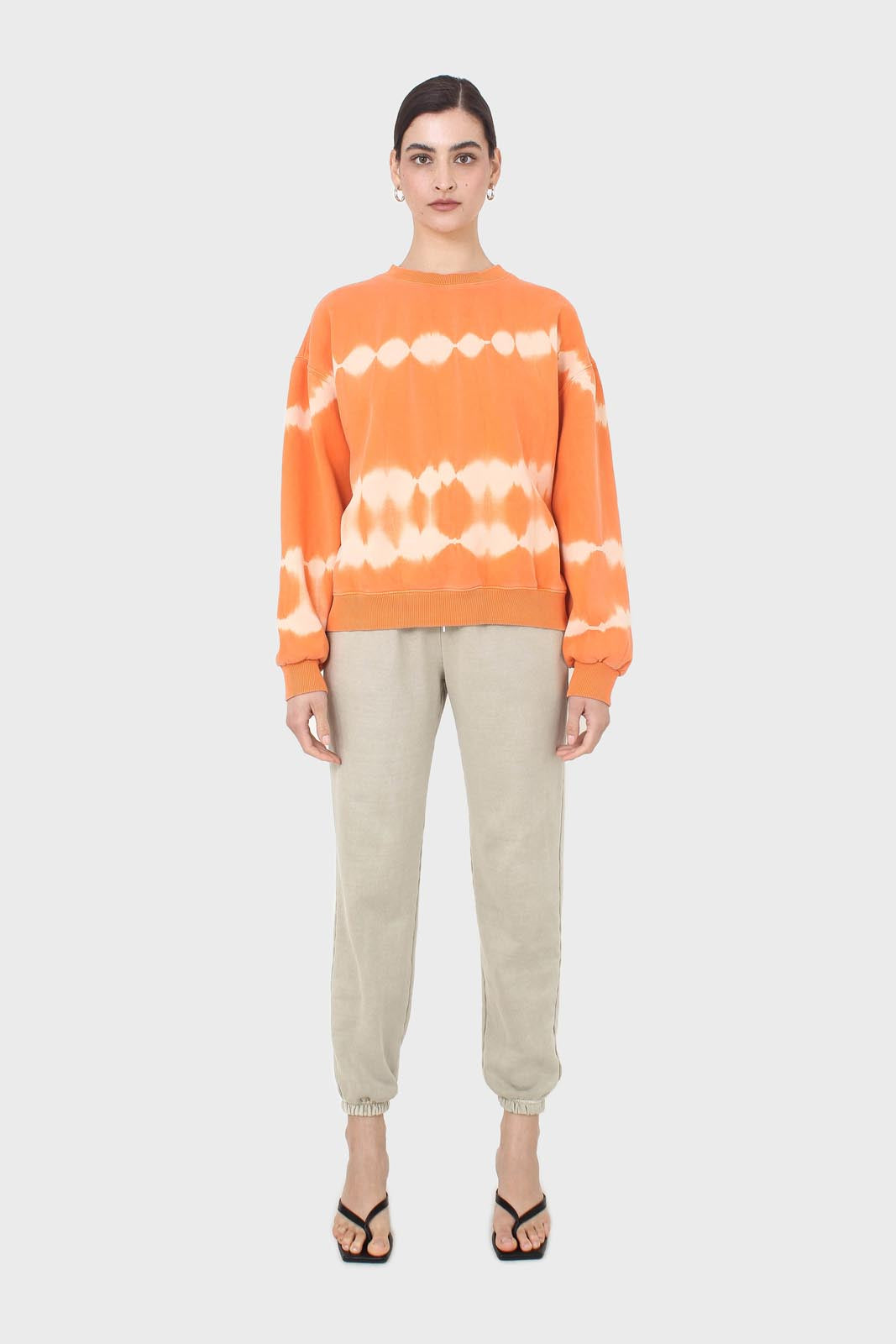 Orange tie dye crewneck sweatshirt