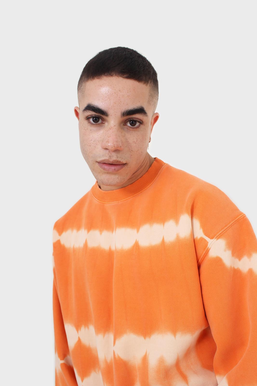 Orange tie dye crewneck sweatshirt