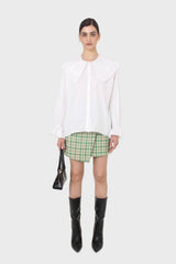 Green checked mini skirt