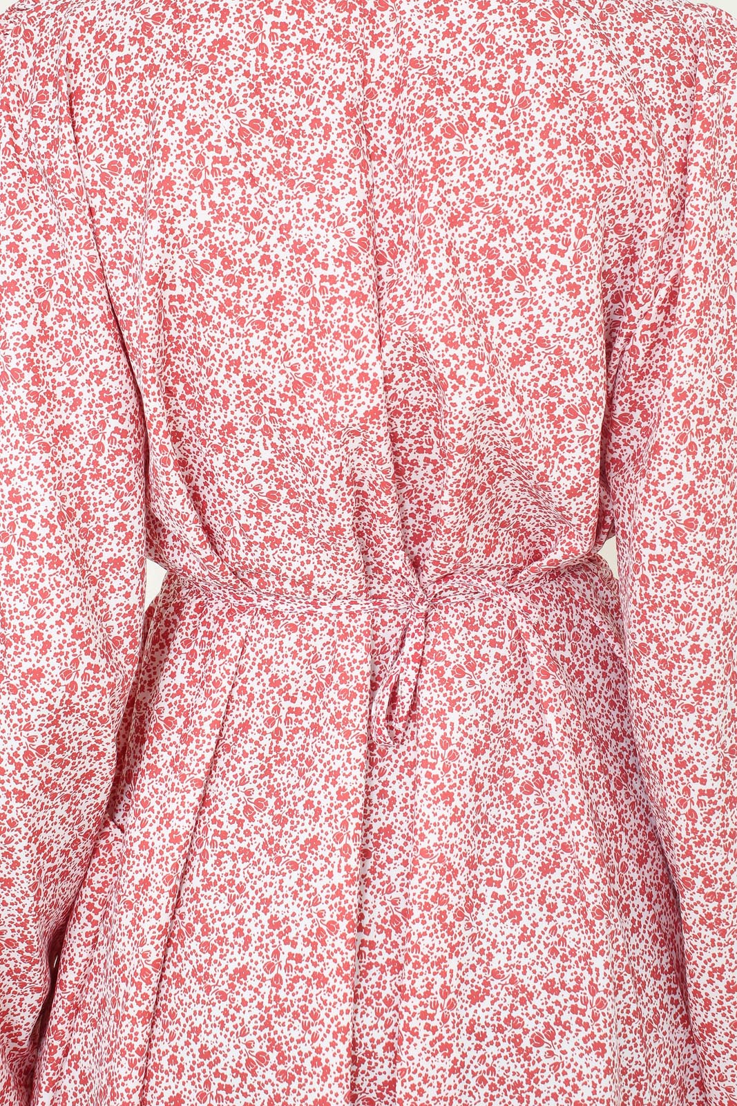 Pink and ivory floral print tie back maxi dress