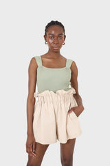 Sage green thick strap knit tank
