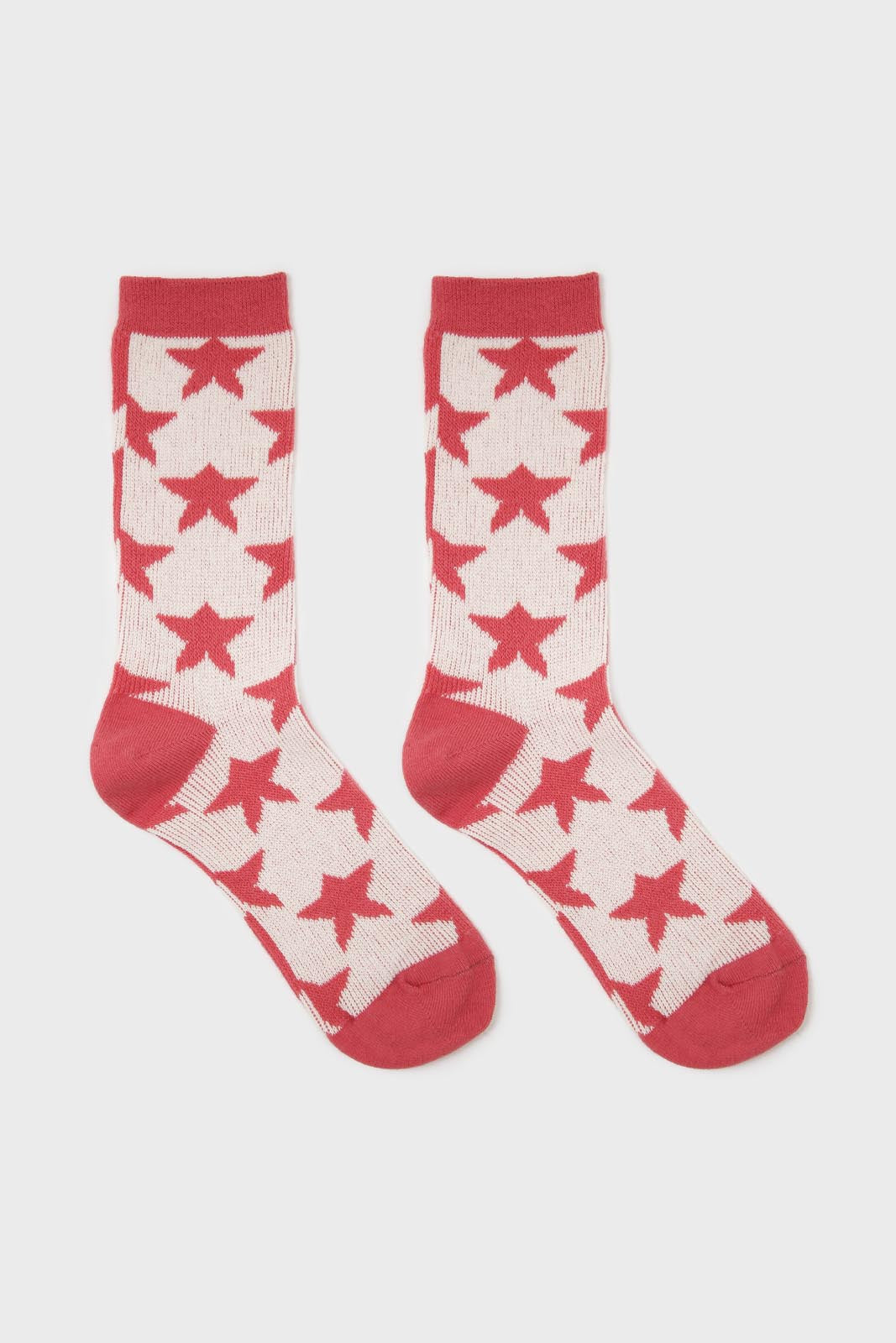 Pink contrast stars socks