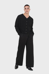 Black smart sweatpant trousers