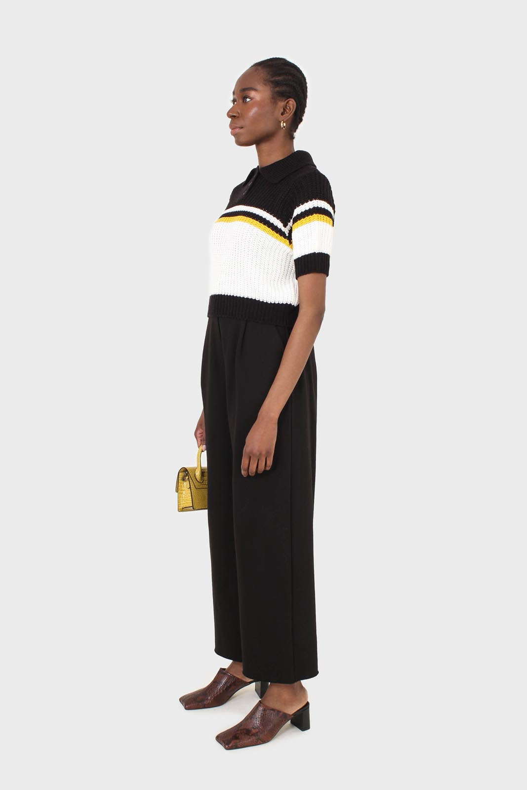 Black smart sweatpant trousers