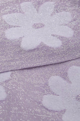 Lilac metallic sheer daisy socks