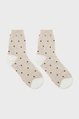 Ivory double dot socks