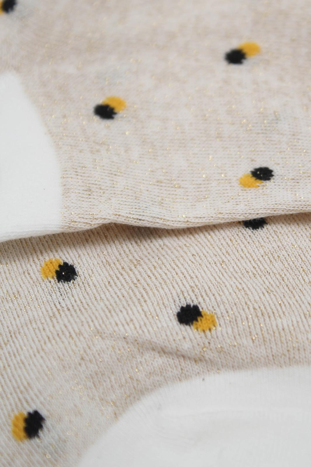 Ivory double dot socks