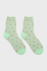 Green double dot socks