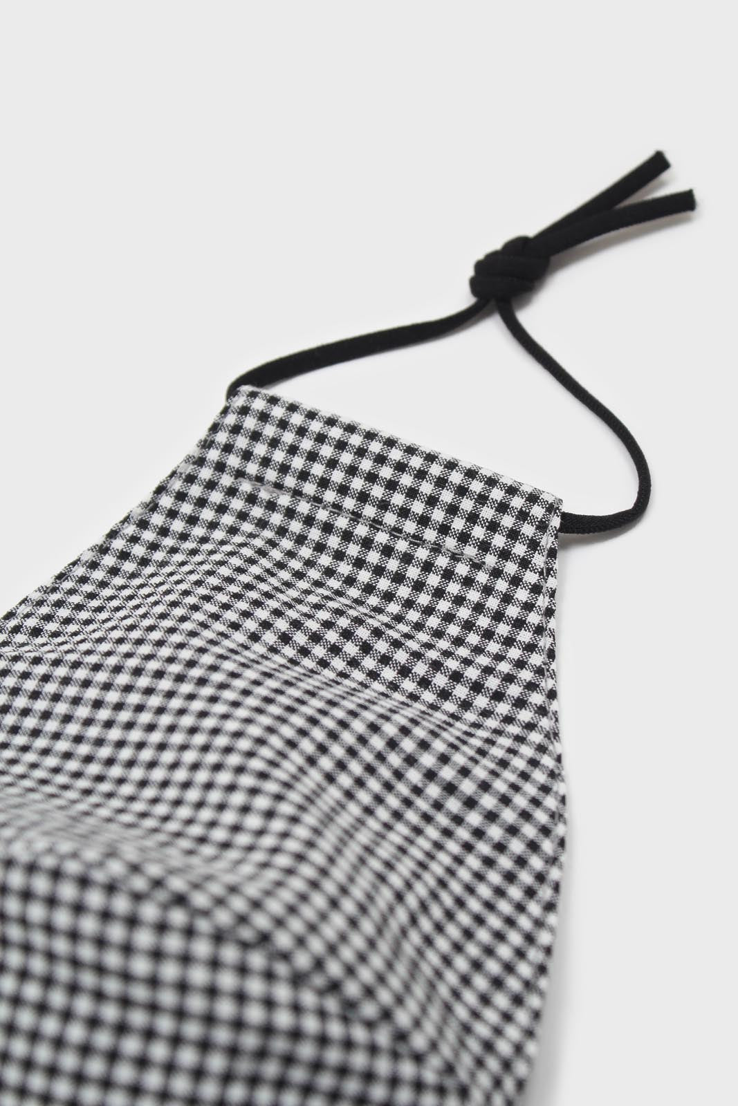 Black and ivory gingham face mask