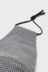 Black and ivory gingham face mask