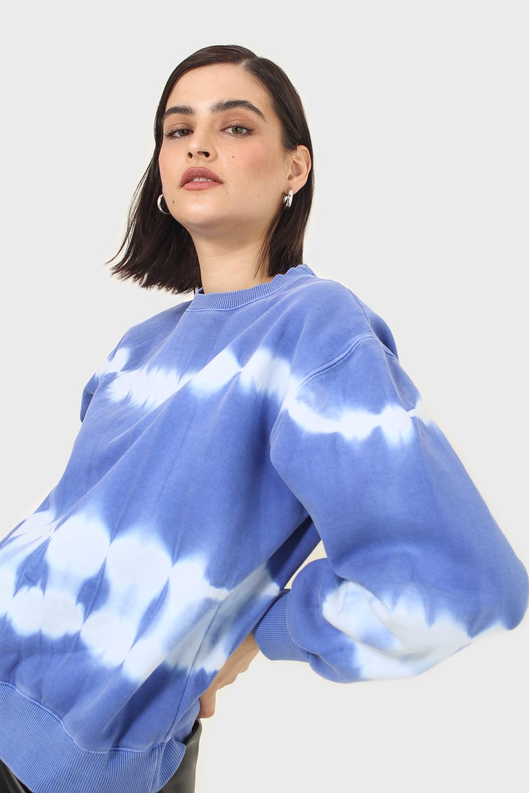 Cobalt blue tie dye crewneck sweatshirt