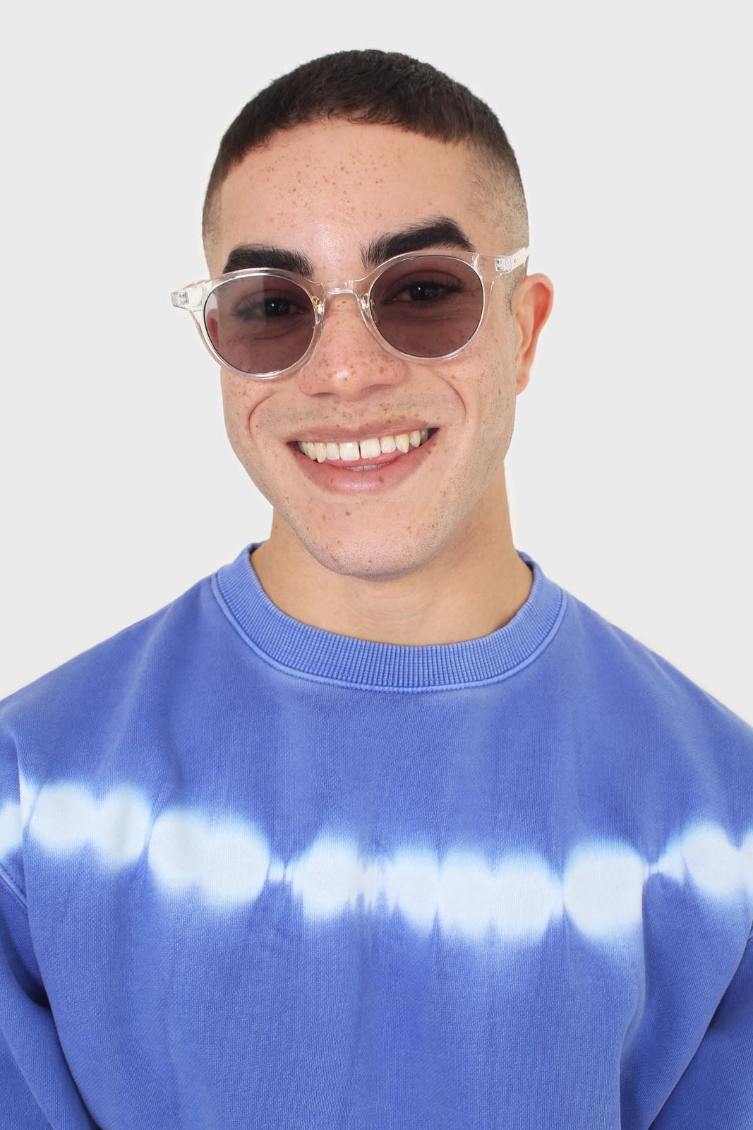 Cobalt blue tie dye crewneck sweatshirt