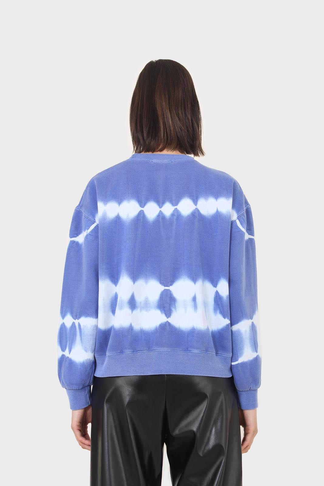 Cobalt blue tie dye crewneck sweatshirt