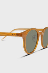 Mustard and khaki classic round sunglasses