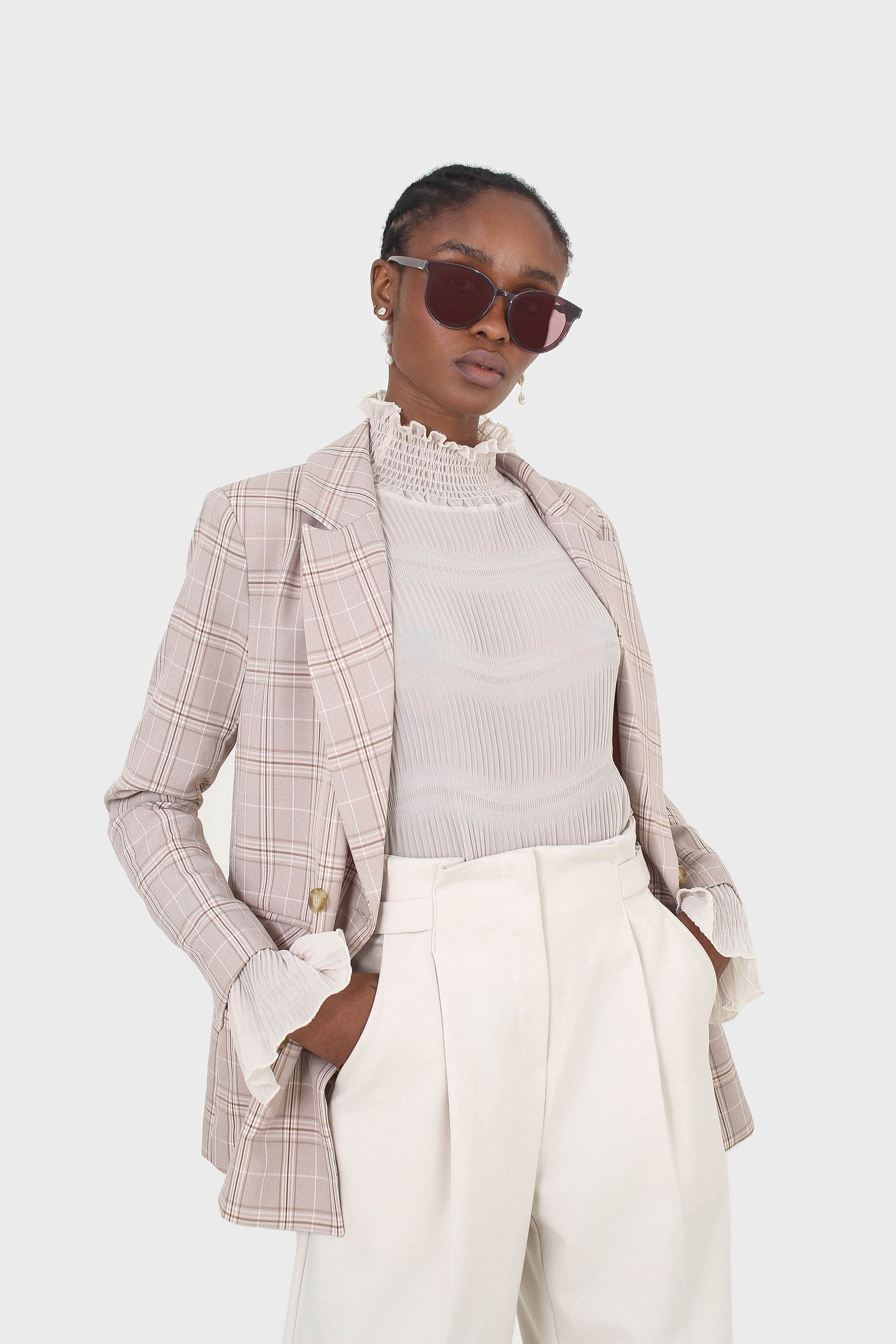 Purple colourblock sunglasses