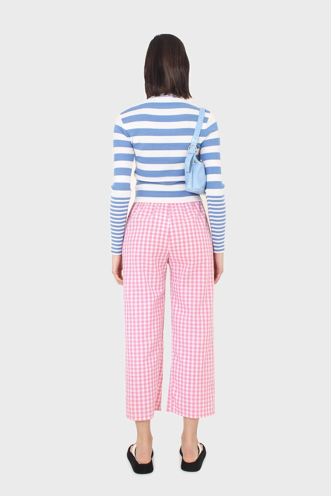 Blue and white bretton stripe long sleeved top