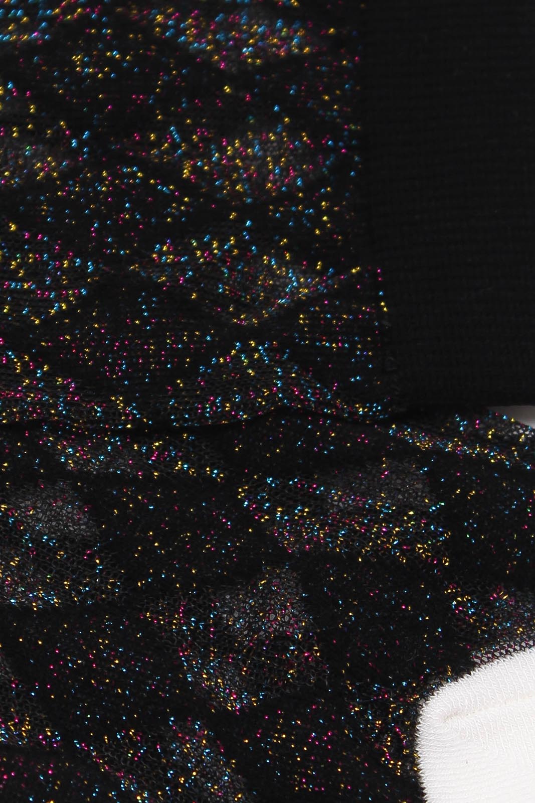 Black and rainbow diamond glitter socks