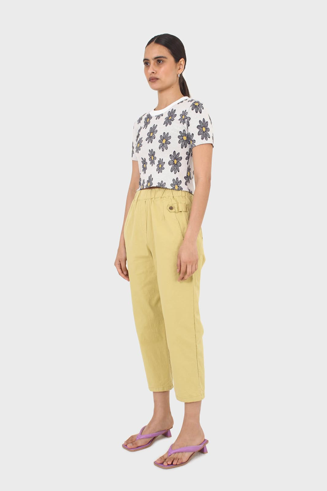 Yellow elasticated waistband trousers