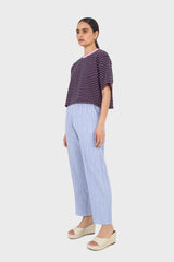 Sky blue micro pleated trousers