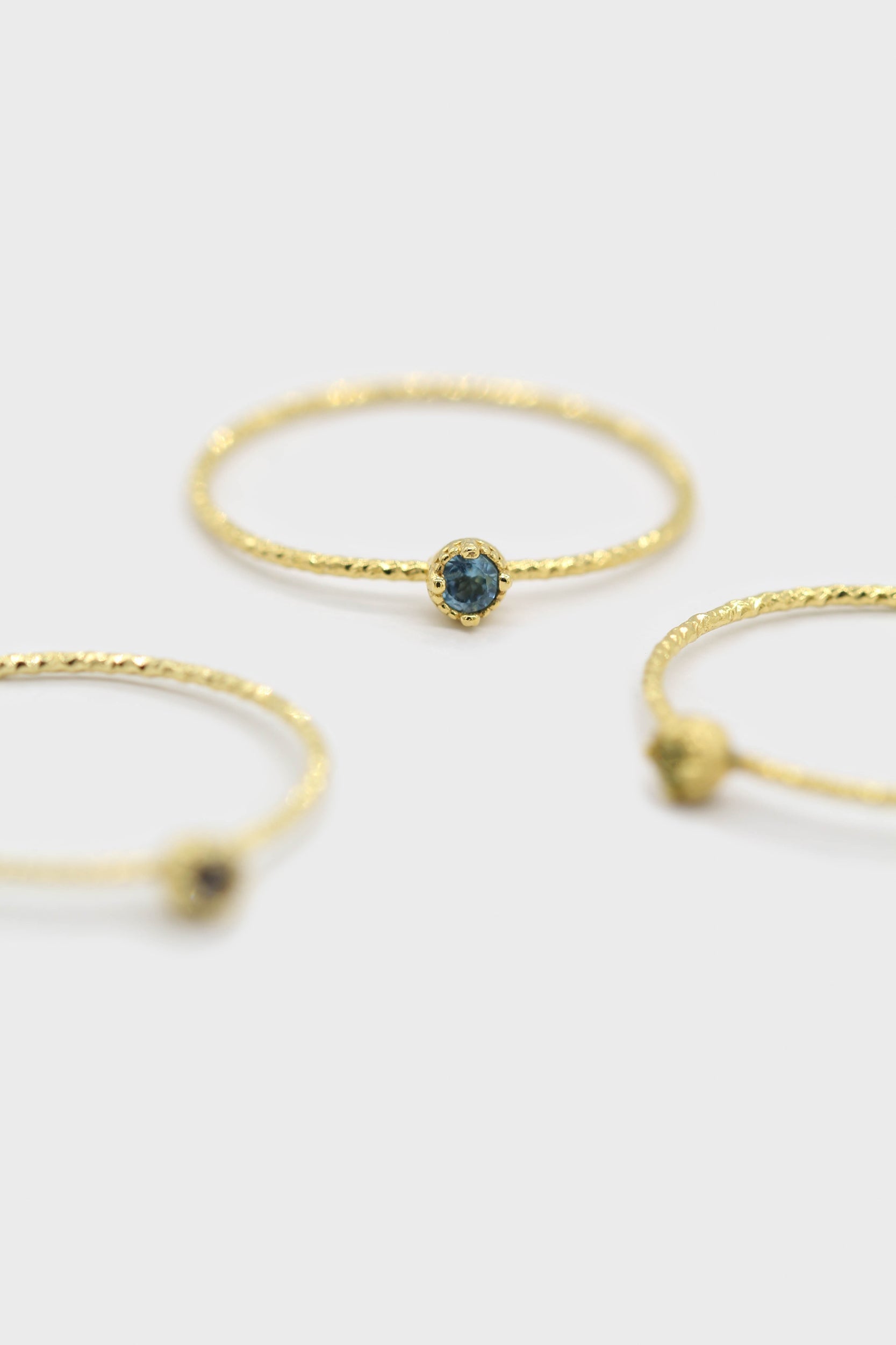 Gold genuine aqua marine birthstone ring / Mar - light blue