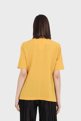Bright yellow flap pocket oversized jacket