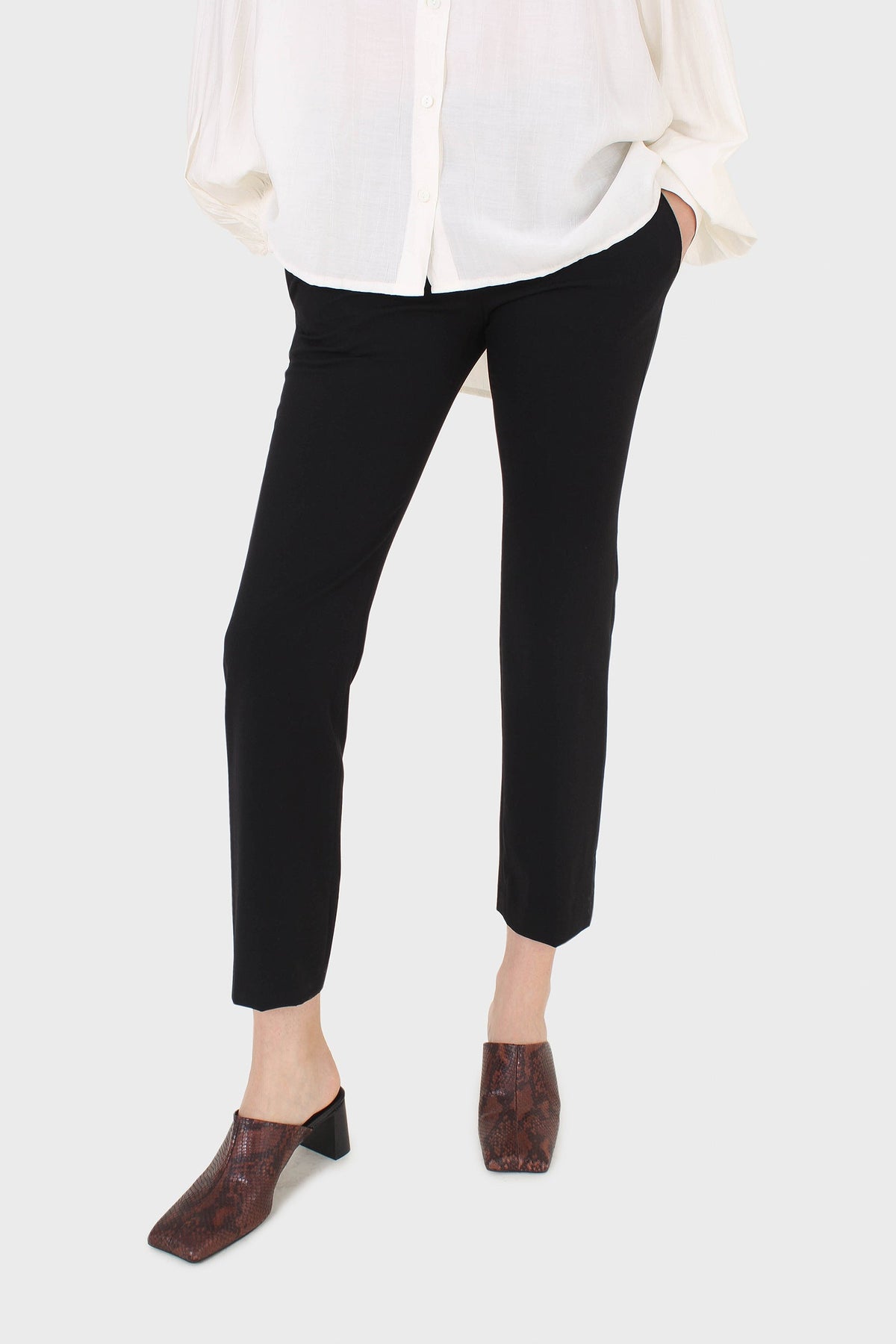 Black side pocket tailored trousers