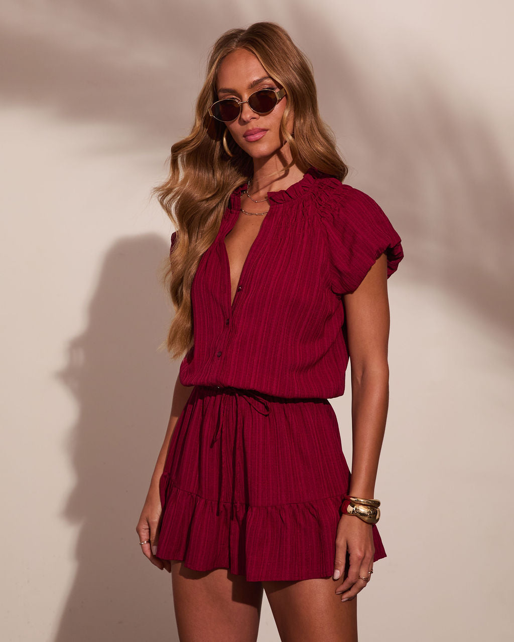 Sweet Magnolia Pleated Romper