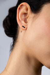 Gold rectangle half hoop