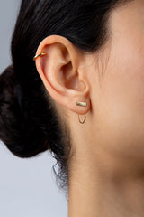 Gold rectangle half hoop