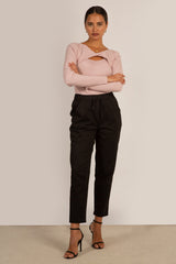 Black loose fit drawstring trousers