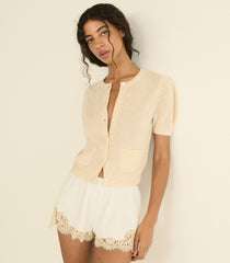 ALESIA CASHMERE CARDIGAN -- DOGWOOD