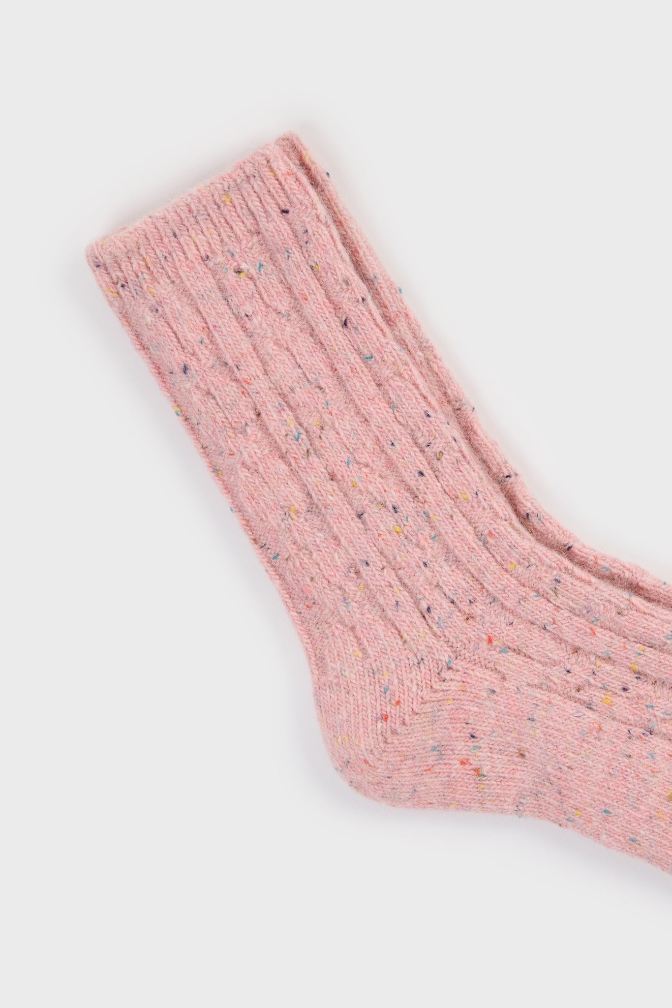 Baby pink rainbow fleck thick socks