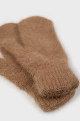 Beige mohair mittens