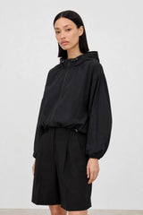 Black box textured hooded windbreaker