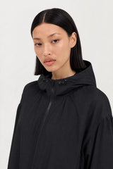 Black box textured hooded windbreaker