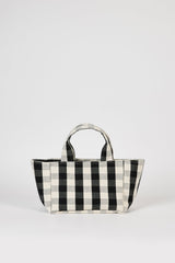 Black giant check mini tote bag