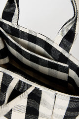 Black giant check mini tote bag