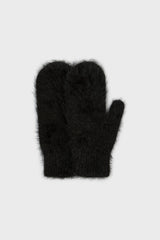 Black mohair mittens