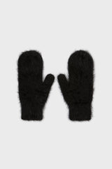 Black mohair mittens