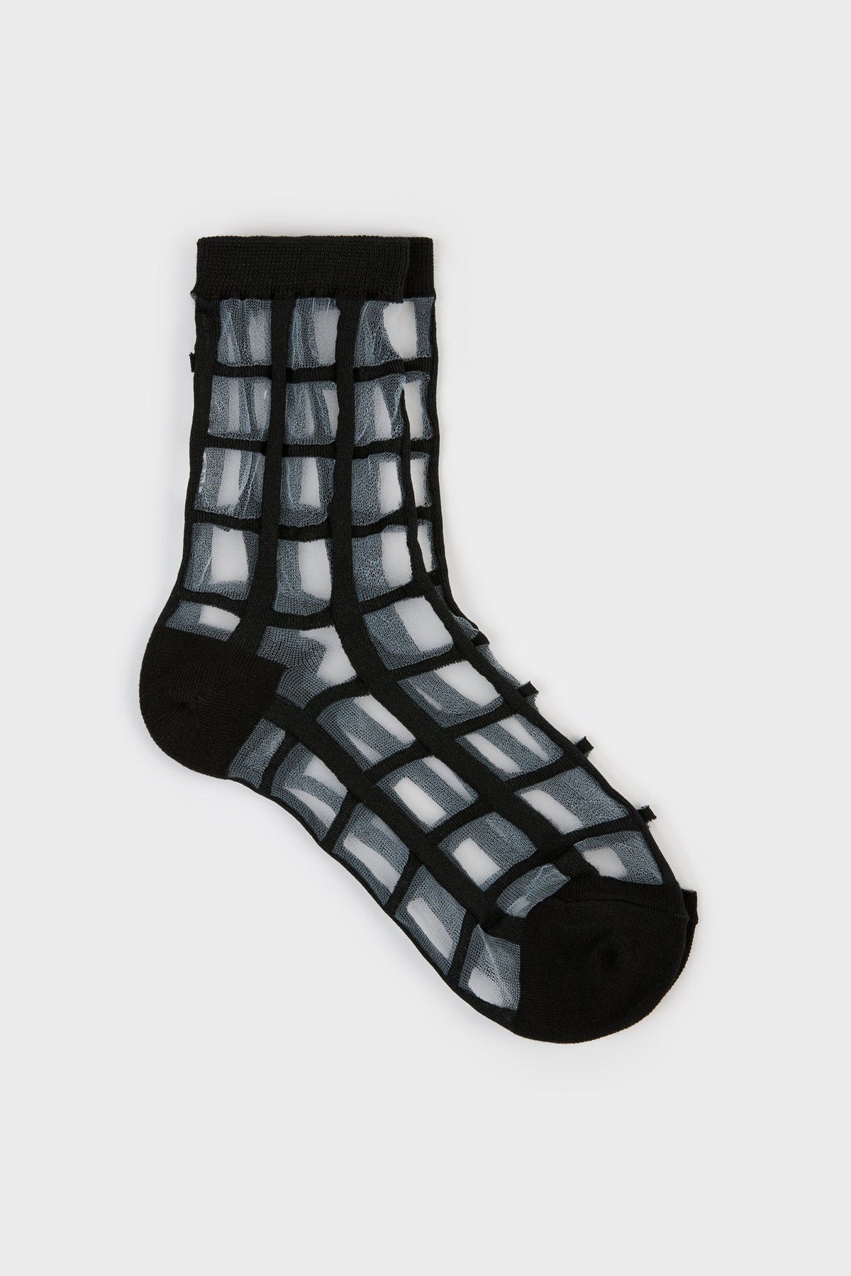 Black sheer grid socks