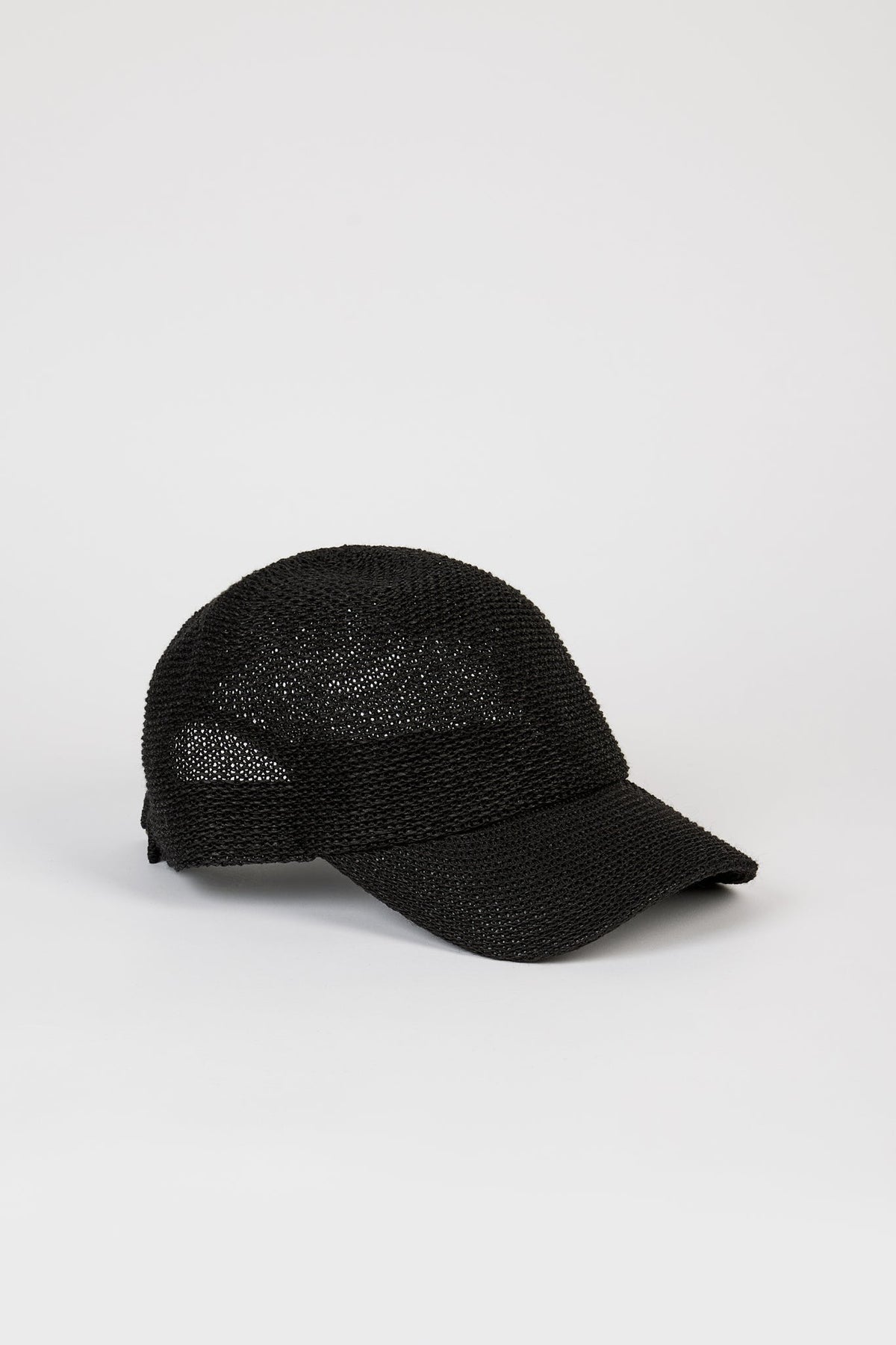 Black straw weave baseball hat