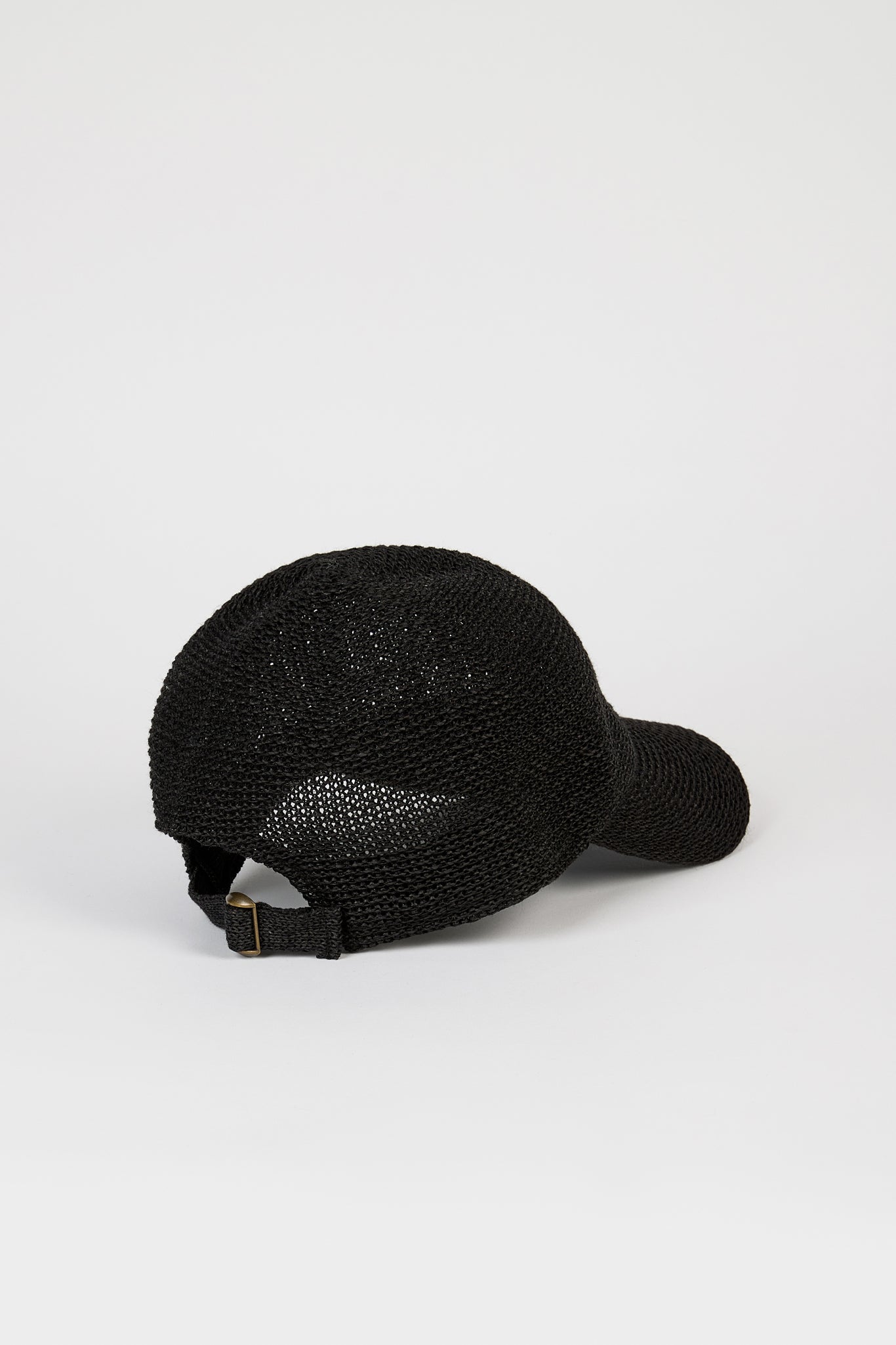 Black straw weave baseball hat