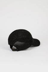 Black straw weave baseball hat